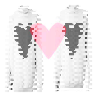 Red Heart White Sweatshirt | Mazezy