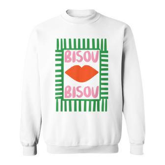 Retro French Bisous Paris Vacation Summer Vibes Sweatshirt - Monsterry