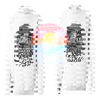 Retro Sunset Cruising On Cruise Time Hello Summer Vacation Sweatshirt - Thegiftio