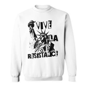 Retro Vive La Resistance Freedom Resistance Protest No Kings Sweatshirt - Thegiftio UK