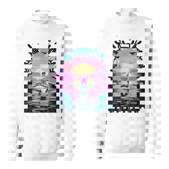 Rowing Retro Sunset Synthwave Sculling Boat Sweatshirt Unisex | Mazezy