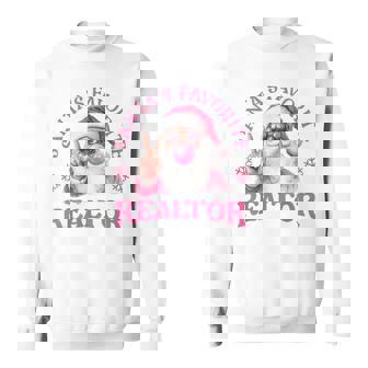 Santa's Favorite Realtor Christmas Santa Real Estate Agent Sweatshirt | Mazezy