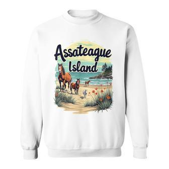 Scenic Wild Horses On Assateague Island Maryland Sweatshirt | Mazezy