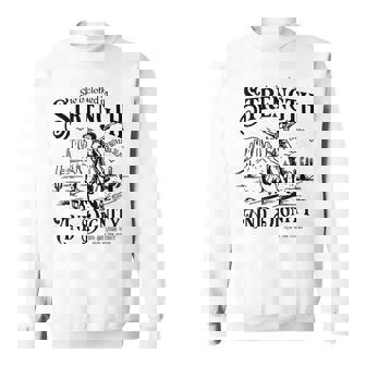 She Is Clothed In Strength And Dignity Cowgirl Sweatshirt - Thegiftio