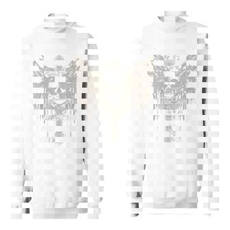 Skull Cross Y2k Grunge Aesthetic Goth Alt Gothic Emo Vintage Sweatshirt | Mazezy