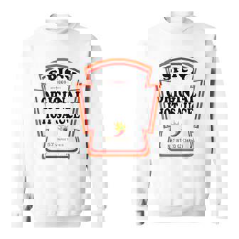 Spicy Chili Sauce Bottle Label Halloween Matching Costume Sweatshirt - Monsterry