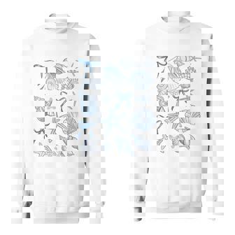 Summer Coquette Seashell Blue Bow Ocean Beach Summer Vibes Sweatshirt | Seseable FR