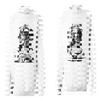 Super Cute Beagle Portrait In Lying Pose Sweatshirt - Thegiftio