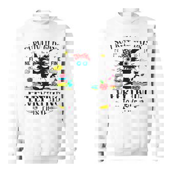 I Survived 67 Days Of School Cat Six Seven Meme Sweatshirt | Mazezy