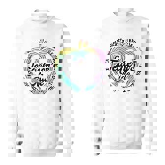 Teacher's Aide Cute Apple Heart Back To First Day Of School Sweatshirt | Mazezy