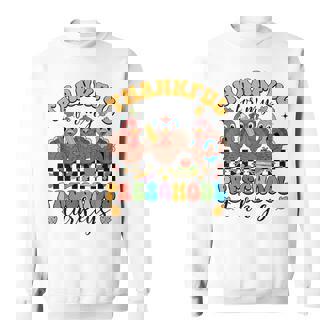 Thankful For My Preschool Turkeys Thanksgiving Teacher Fall Sweatshirt Unisex | Mazezy