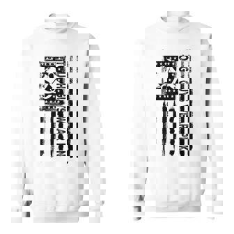 Tough Guys Wear Pink Breast Cancer Football American Flag Sweatshirt Unisex | Mazezy