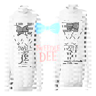 Tweedle Dee I'm With Dum Lazy Couple Halloween Costumes Sweatshirt - Monsterry