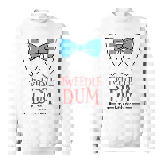 Tweedle Dum I'm With Dee Lazy Couple Halloween Costumes Sweatshirt - Monsterry