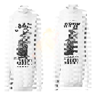 Vintage Cowboy Opossum Go On Now Giiiit Western Sweatshirt - Seseable