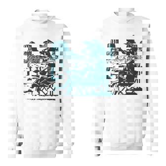 Vintage Doberman Ufo Western Cowboy Dog Relaxing Meme Sweatshirt - Monsterry