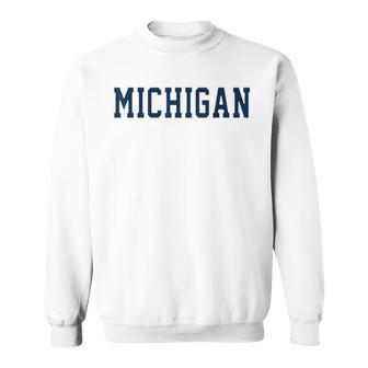 Vintage Michigan Look Blue Maize Retro Gold Michigan Sweatshirt - Thegiftio UK