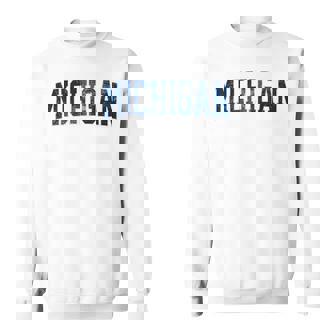 Vintage Michigan Look Blue Maize Retro Gold Michigan Sweatshirt - Monsterry