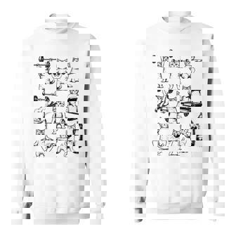 Vintage Retro Weight Lifting Gym Cat Deadlift Cat Love Sweatshirt - Monsterry