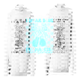 I Wear Blue For Diabetes Awareness Coquette Boxing Gloves Sweatshirt | Mazezy