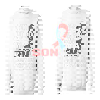 I Wear Red & Blue For My Son Chd Congenital Heart Disease Sweatshirt - Thegiftio