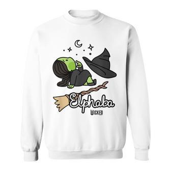 Wicked Logo Elphaba Daydreaming Playful Cartoon Style Sweatshirt - Thegiftio UK