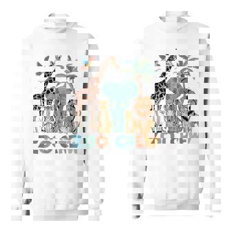 Wildlife Safari Animal Giraffe Elephant Tiger Lion Zoo Crew Sweatshirt Unisex | Mazezy