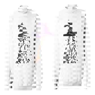 Yes I Can Drive A Stick Halloween Witch Sweatshirt | Mazezy