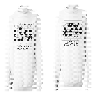 【バックプリント・背中側】囲碁 Igo 碁石 黒白 棋士【部活】クラブ【変なtシャツ屋さん】碁盤 おしゃれ 面白い 長袖tシャツ スウェットシャツ - Kawaiitshirt