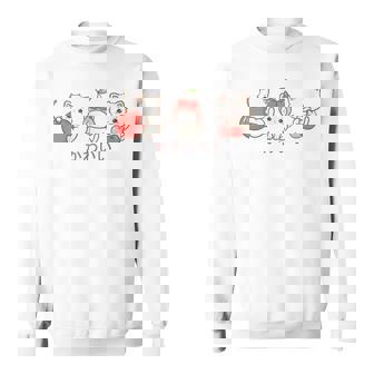 かわいい ねこ さくらんぼ カワイイ 日本風 キャット カートゥーン スウェットシャツ - Kawaiitshirt