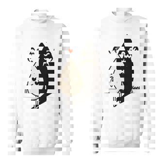 かわいい影モンスター コントラスト イラスト 長袖tシャツ スウェットシャツ - Kawaiitshirt