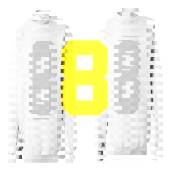 イエローナンバー8 背面 スポーツチームジャージ番号 スウェットシャツ - Kawaiitshirt