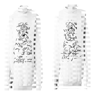 イングリッシュブルドッグ ママ ブルドッグ ママ キュート ラインアート 犬 アーティスティック スウェットシャツ - Kawaiitshirt