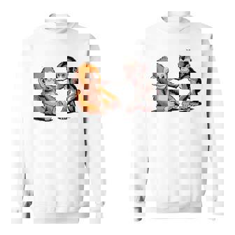 オレンジのおもちゃで悲しい猿のパンチ スウェットシャツ - Kawaiitshirt