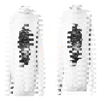 ゴリラ 動物 バイク ヘルメット スウェットシャツ - Kawaiitshirt