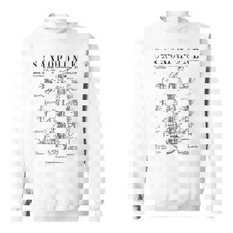 サックス オールド ヴィンテージ 特許 図面 プリント スウェットシャツ - Kawaiitshirt