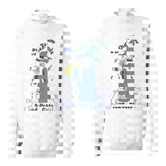 トランペットとペットの猫を弾く スウェットシャツ - Kawaiitshirt