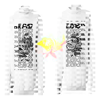 ピーコックバス 80 年代スタイルのモンスターフィッシュキーパー スウェットシャツ - Kawaiitshirt