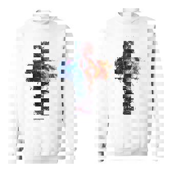 ユダのライオン、イエス・キリストの十字架、キリスト教信仰のグラフィック。 スウェットシャツ - Kawaiitshirt