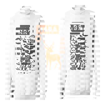 奈良 日本 鹿 日本語タイポグラフィ 漢字 自然 旅行 スウェットシャツ - Kawaiitshirt