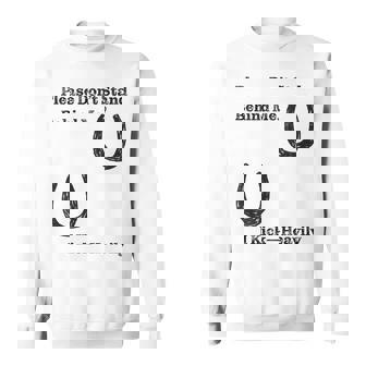 後蹴りに注意 蹄鉄 馬好き 馬術部 キッズ 大人 親子ペア バックプリント スウェットシャツ - Kawaiitshirt