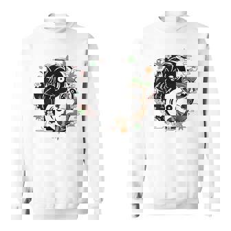 狸と狐 太極図 たぬき きつね スウェットシャツ - Kawaiitshirt