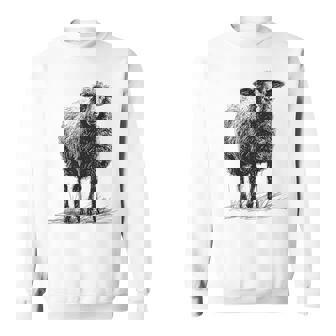 羊 アニマルプリント 動物園 ドローイング アート 絵画 羊 スウェットシャツ - Kawaiitshirt