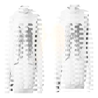 背面にリアルな白い天使の羽。 スウェットシャツ - Kawaiitshirt