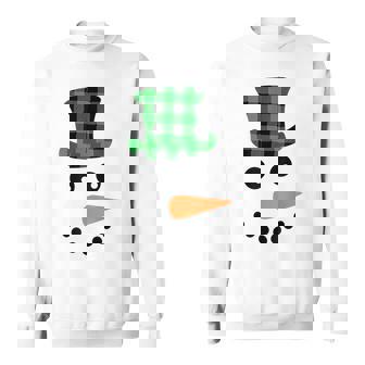 雪だるま 顔 にんじん鼻 クリスマス 冬 格子柄 サンタハット スウェットシャツ - Kawaiitshirt