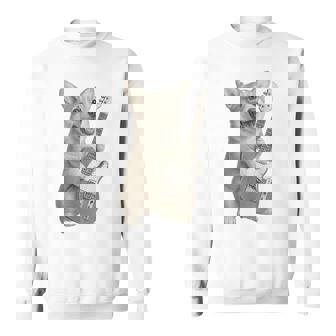 面白いtシャツ コーギー ギター イヌ メンズ 犬好き グッズ かわいい おもしろ 面白い 服 ネタ スウェットシャツ - Kawaiitshirt