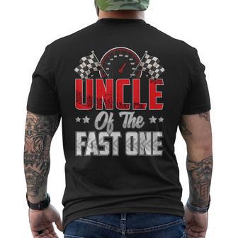1 Year Old Racing Car Fast One Birthday 1St Family Uncle Men's T-shirt Back Print - Thegiftio UK