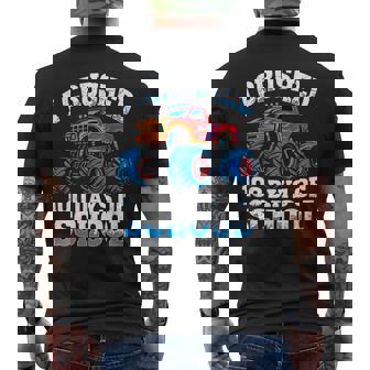 100 Days Of School Monster Truck 100Th Day Of School Men's T-shirt Back Print - Monsterry