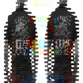 100 Days Of School Monster Truck Happy 100Th Day Of School Men's T-shirt Back Print - Monsterry