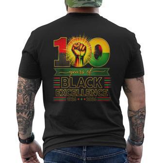 100 Years Of Black Excellence Centennial Black History Month Men's T-shirt Back Print - Monsterry